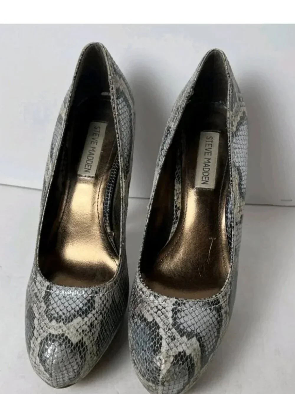 Steve Madden Snakeskin Platform Pumps Size 10 Stiletto High Heels